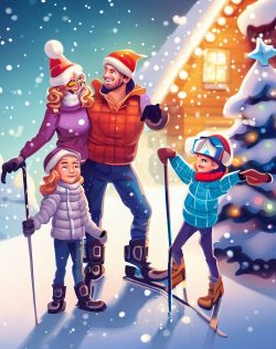 family ski holiday at Christmas