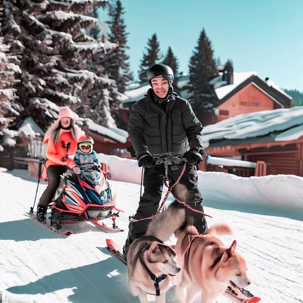 dog sledding , snowmobiling